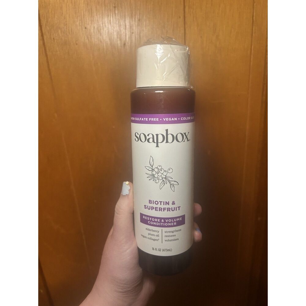 Soapbox Biotin & Superfruit Restore & Volume Conditioner 16oz Vegan Collagen NEW